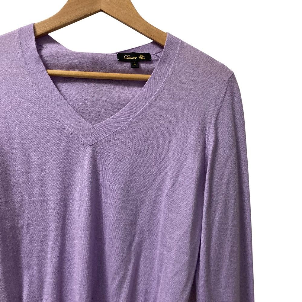 Other Other Drawer 18G Cashmere Silk Rib Crewneck Knit Others Tops 6513-106-0837 DUTY FREE for USA Size ONE SIZE - 2 Thumbnail