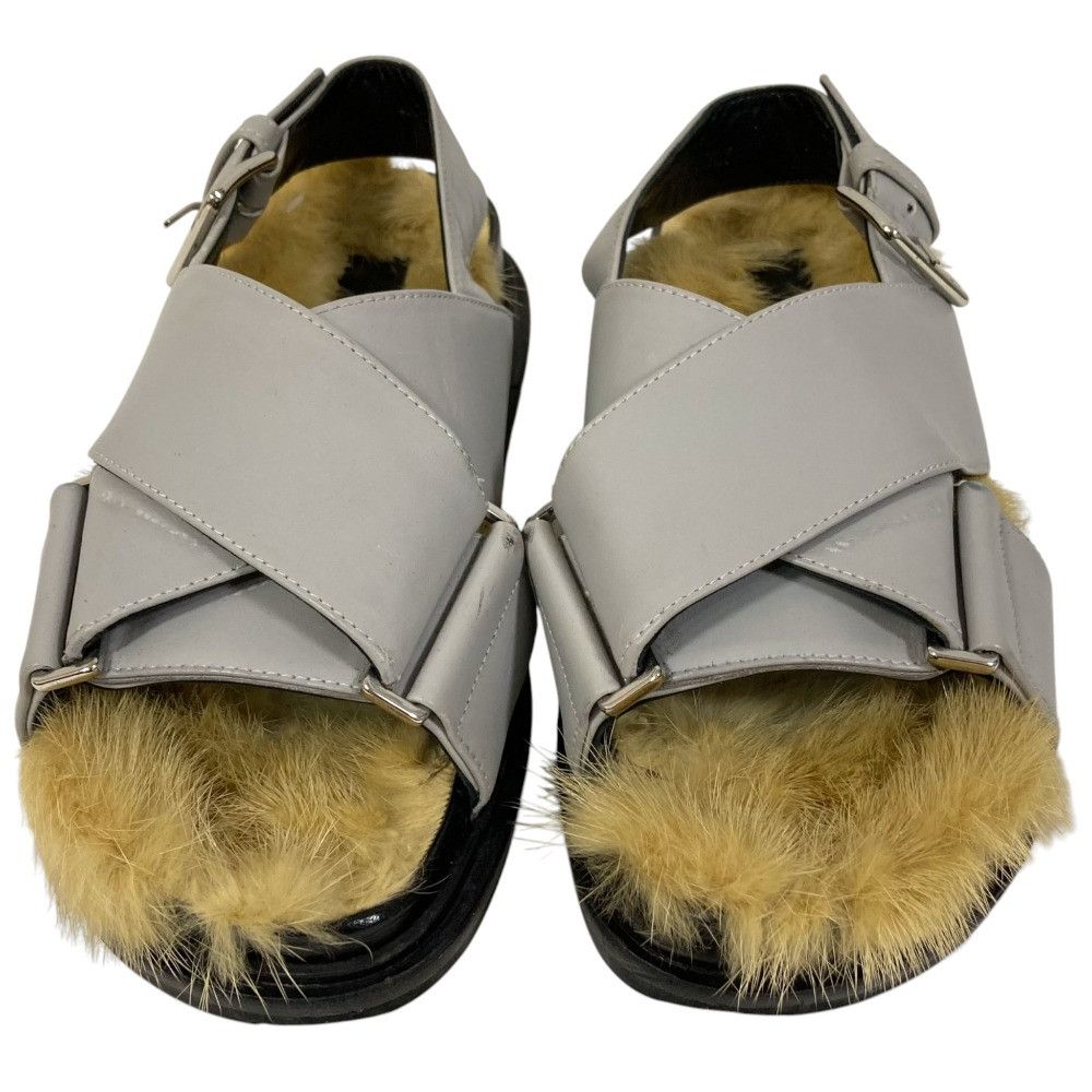 Marni Marni Marni Faux Fur Cross Strap Flat Sandals Natural Material Shoes DUTY FREE for USA Size ONE SIZE - 3 Thumbnail