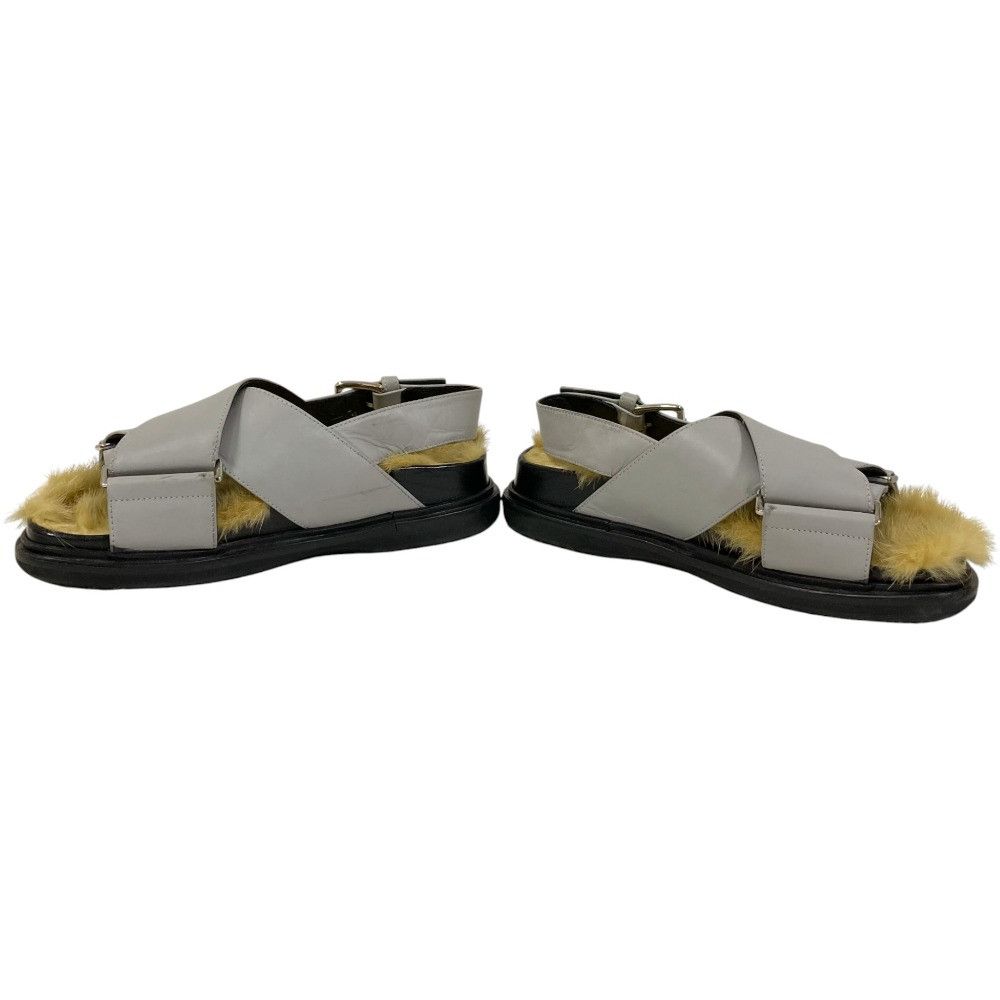 Marni Marni Marni Faux Fur Cross Strap Flat Sandals Natural Material Shoes DUTY FREE for USA Size ONE SIZE - 4 Thumbnail