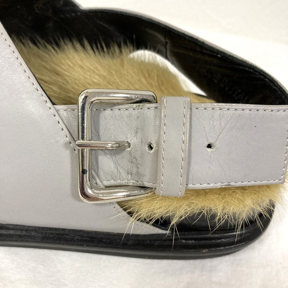 Marni Marni Marni Faux Fur Cross Strap Flat Sandals Natural Material Shoes DUTY FREE for USA Size ONE SIZE - 8 Thumbnail