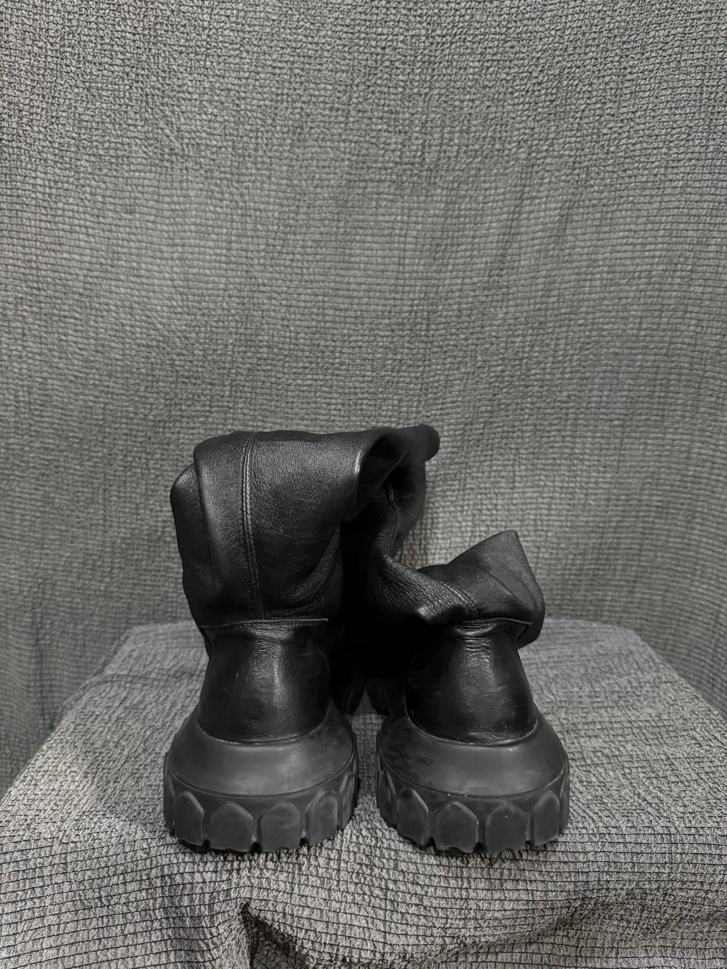 Rick Owens black leather tank sole boots by Rick Owens Size US 7.5 / EU 40-41 - 6 Thumbnail