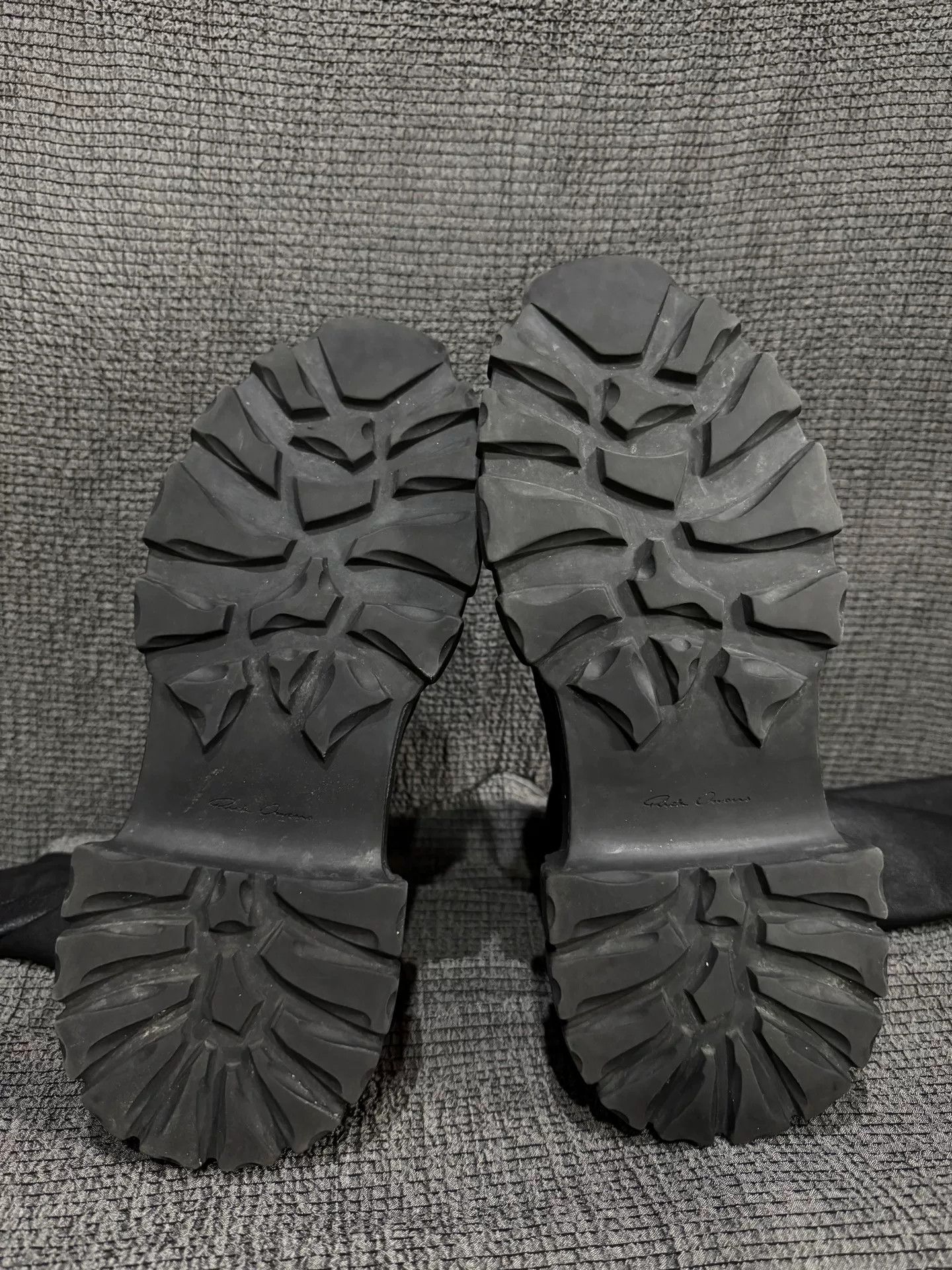 Rick Owens black leather tank sole boots by Rick Owens Size US 7.5 / EU 40-41 - 7 Thumbnail