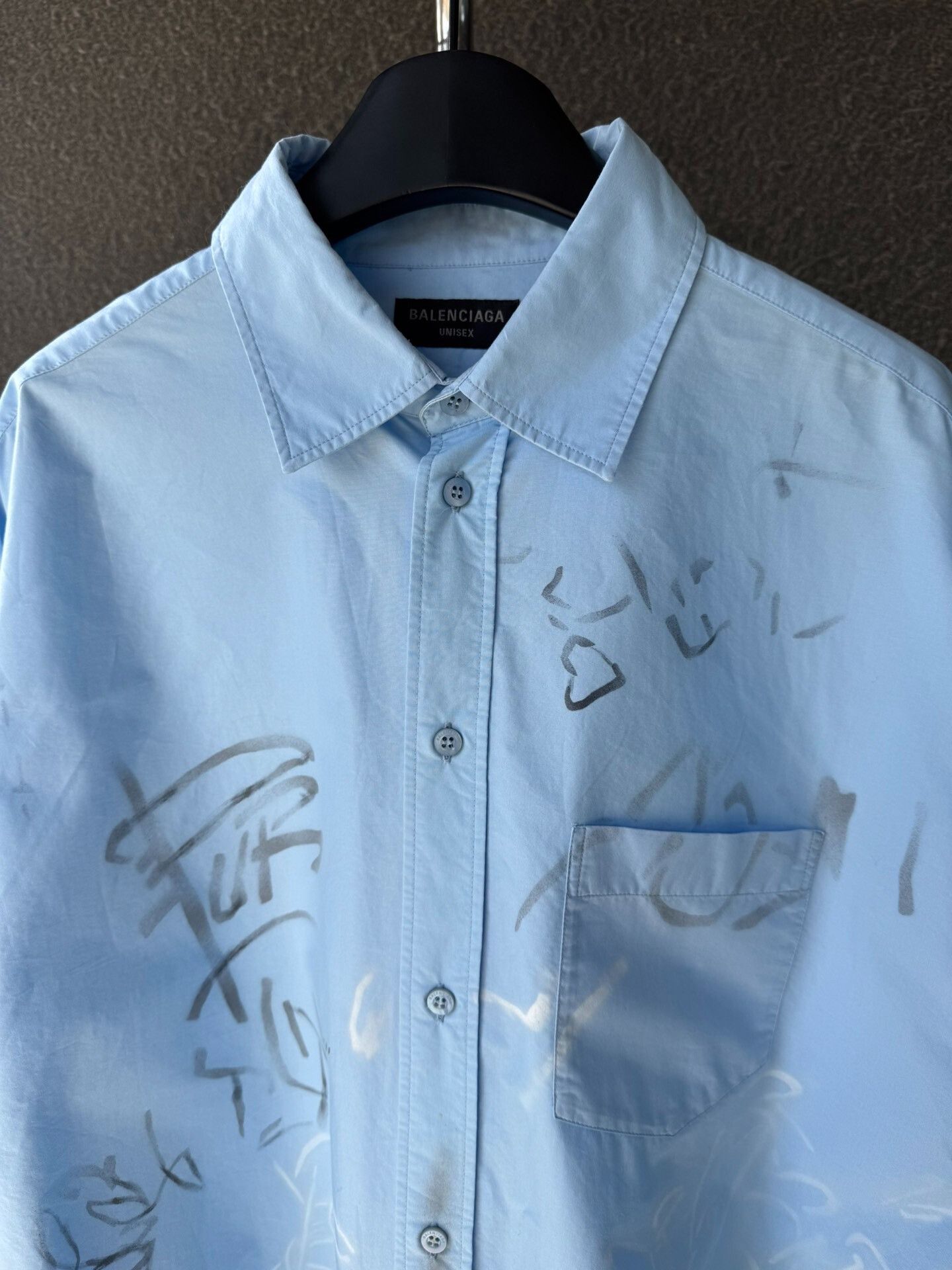 Balenciaga Balenciaga Graffiti Shirt Size 2 Secondhand Size S / US 4 / IT 40 - 3 Thumbnail