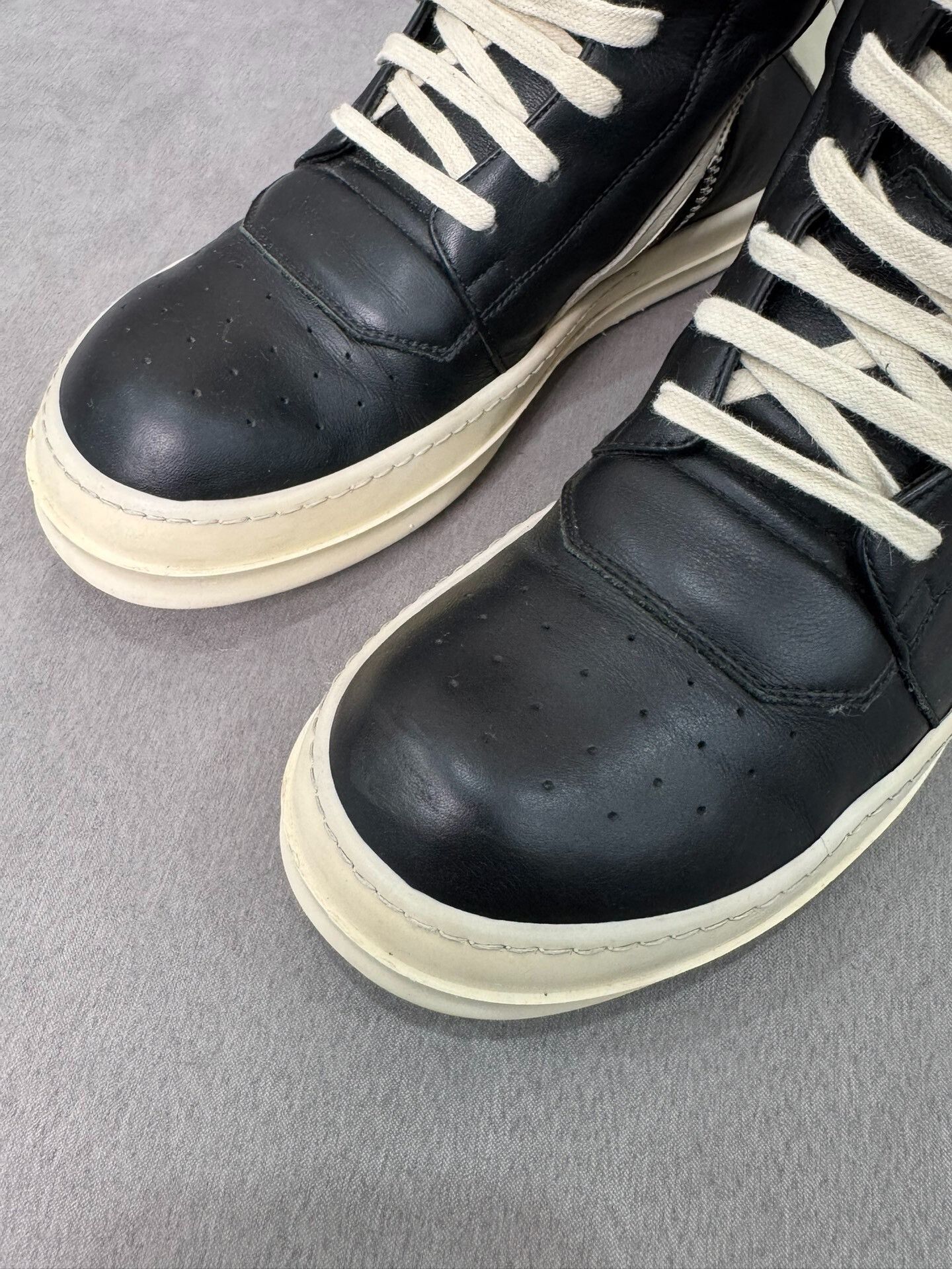 Rick Owens rick owens black and white high-top sneakers Size US 7 / EU 40 - 5 Thumbnail
