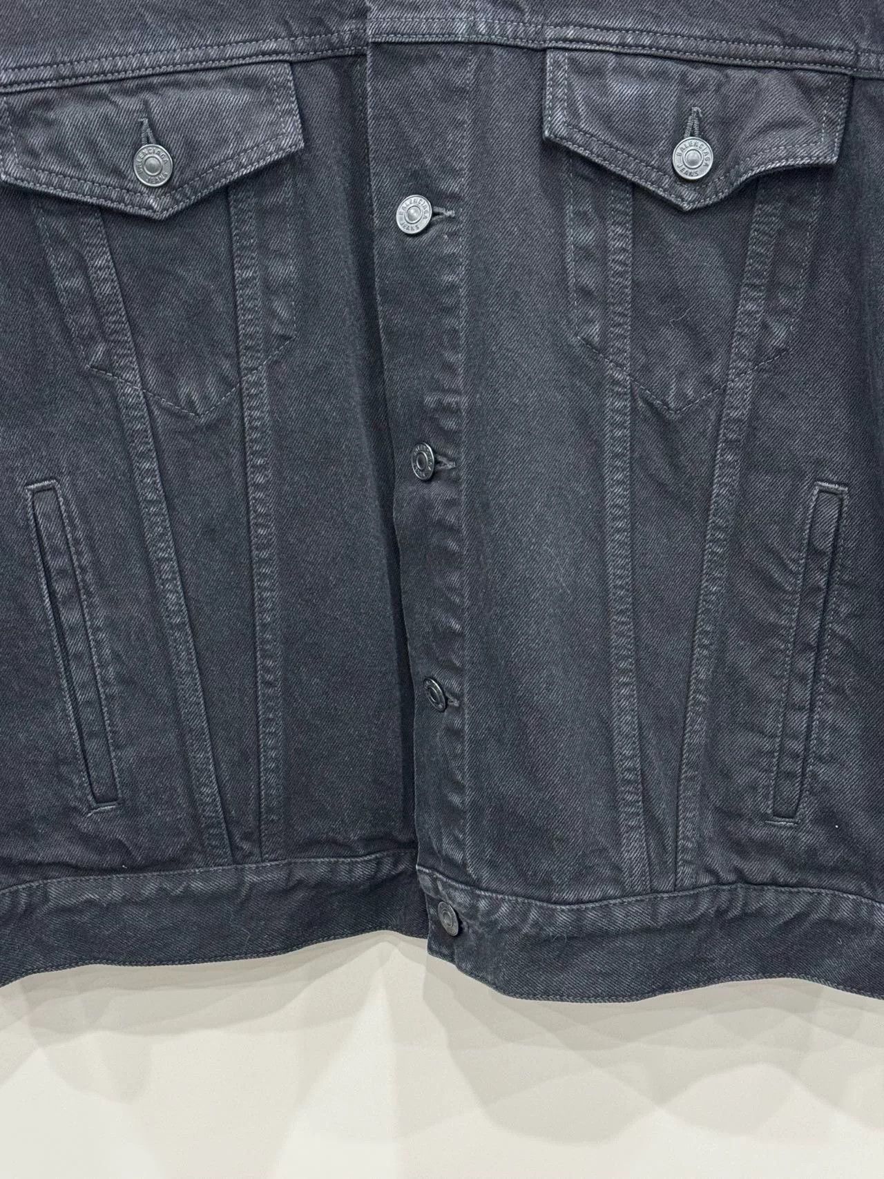 Balenciaga Balenciaga Black Yellow Printed Denim Jacket Size XS / US 0-2 / IT 36-38 - 4 Thumbnail
