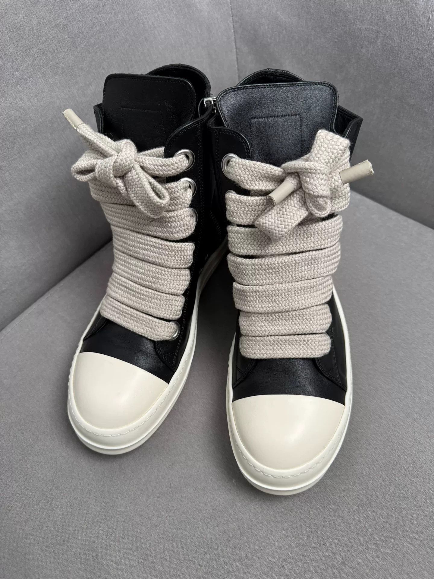Rick Owens rick owens high-top sneakers black and white Size US 10 / EU 43 - 3 Thumbnail