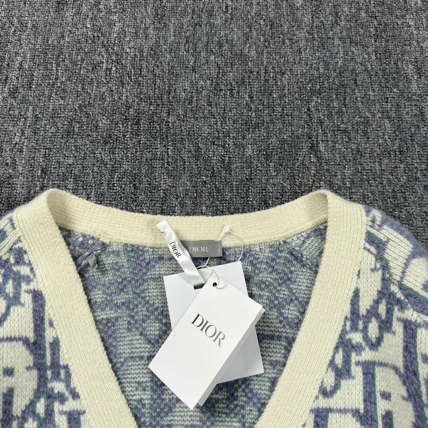 Dior dior white blue wool cardigan size m Size US M / EU 48-50 / 2 - 3 Thumbnail
