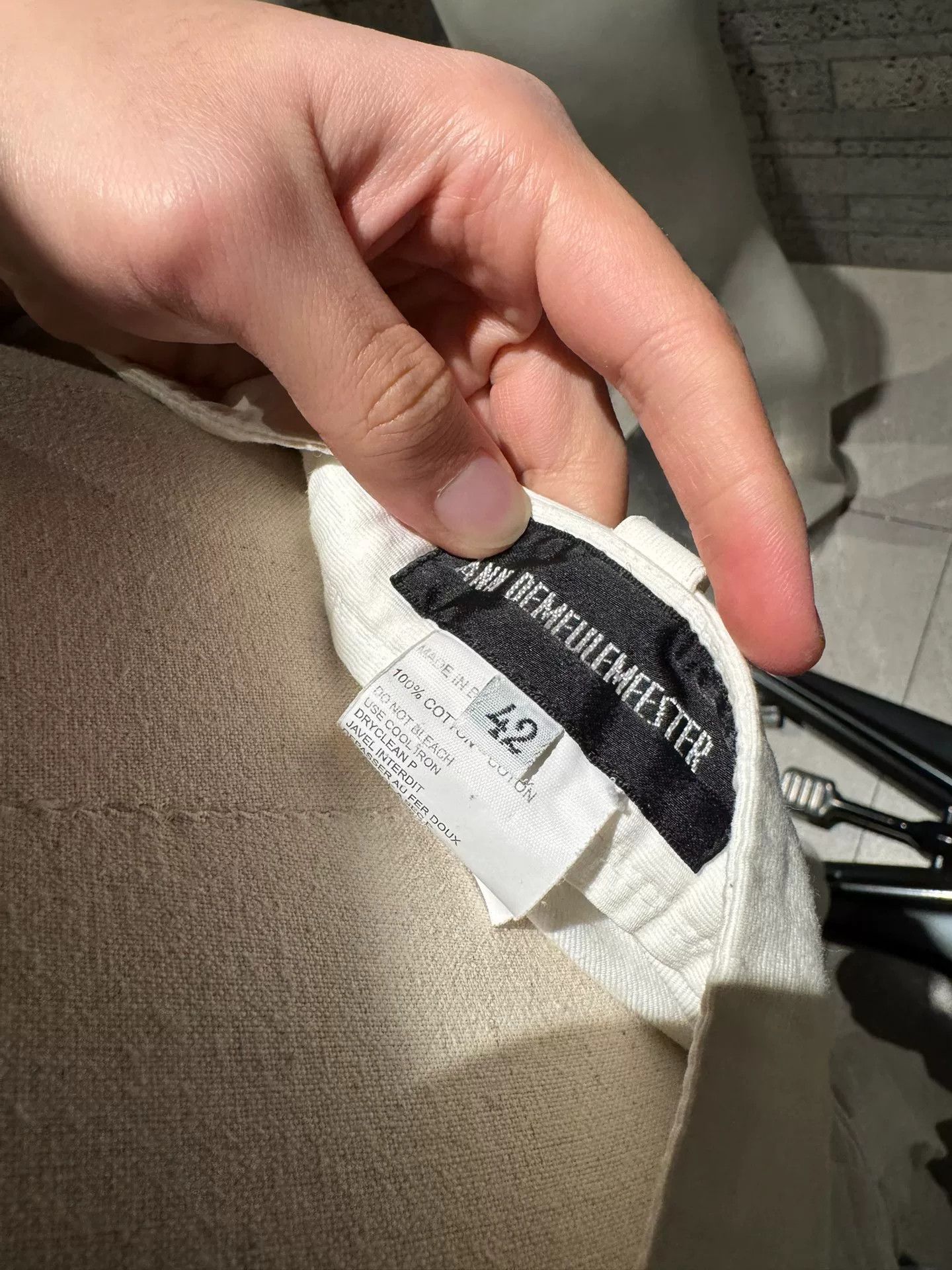 Ann Demeulemeester unique white pleated denim trousers Size US 31 - 6 Thumbnail