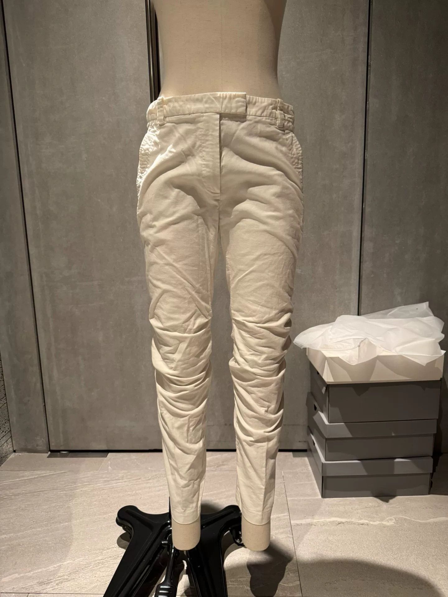 Ann Demeulemeester unique white pleated denim trousers Size US 31 - 2 Thumbnail