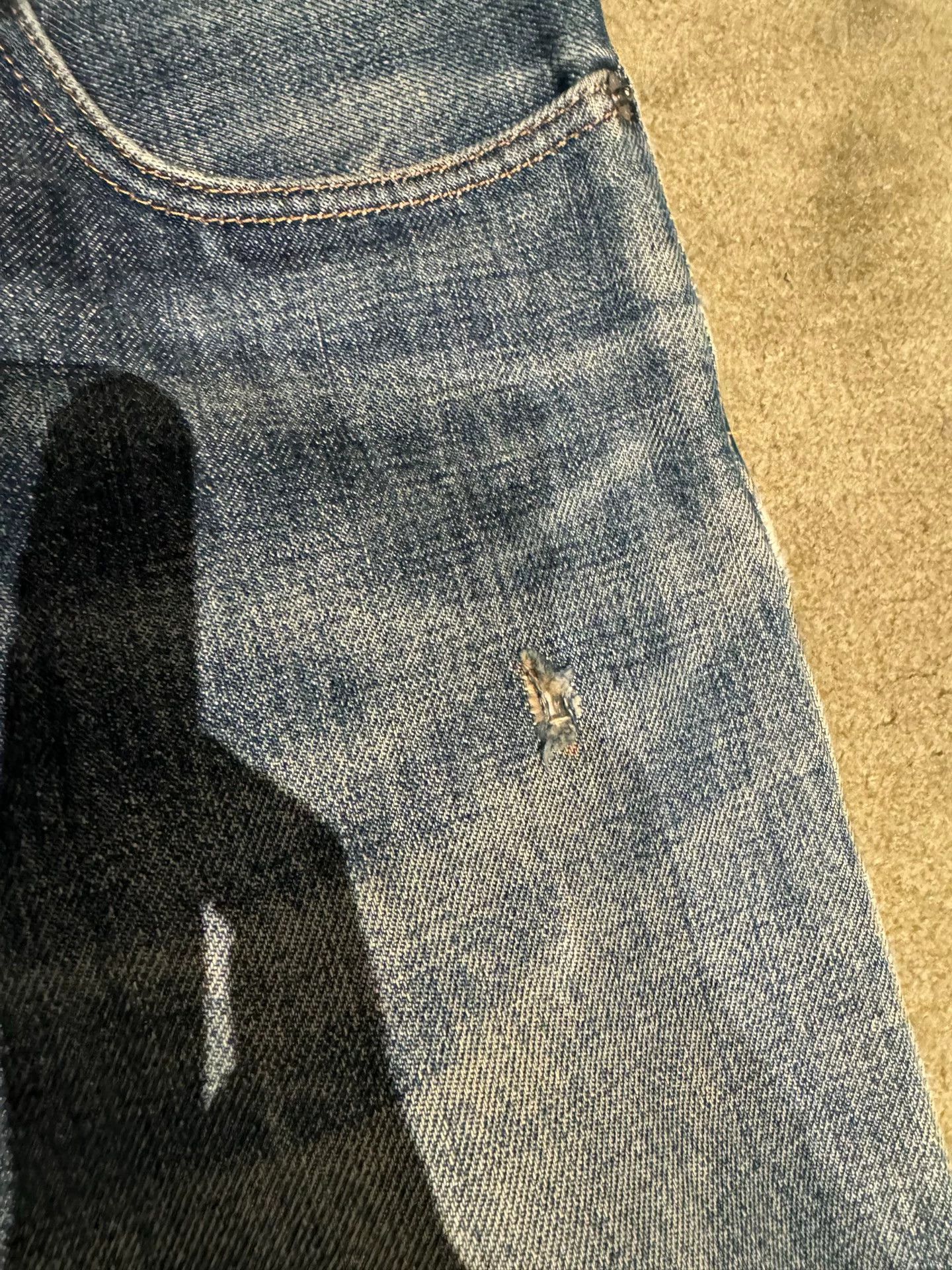 Helmut Lang Helmut Lang Distressed Blue Denim Jeans Size US 29 - 4 Thumbnail