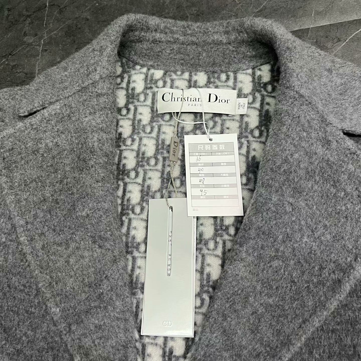 Dior dior wool blend coat with logo print Size S / US 4 / IT 40 - 6 Thumbnail