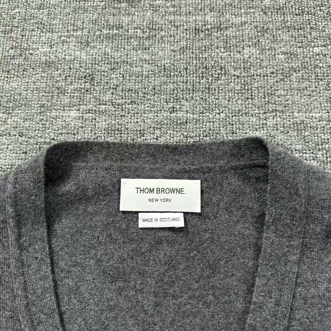 Thom Browne thom browne gray white stripe cashmere cardigan Size US S / EU 44-46 / 1 - 3 Thumbnail