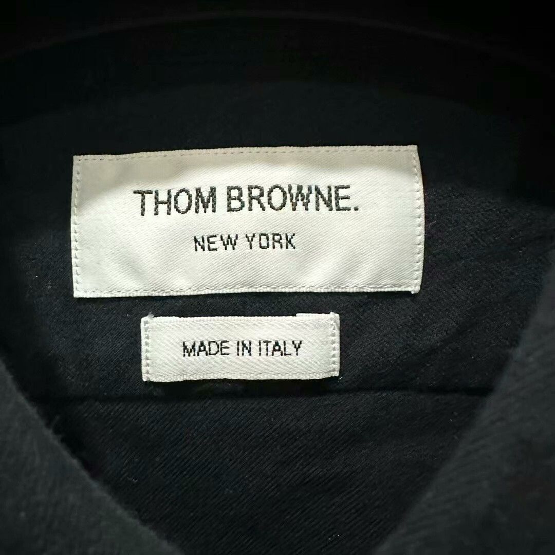 Thom Browne navy four-stripe shirt by Thom Browne Size US M / EU 48-50 / 2 - 4 Thumbnail