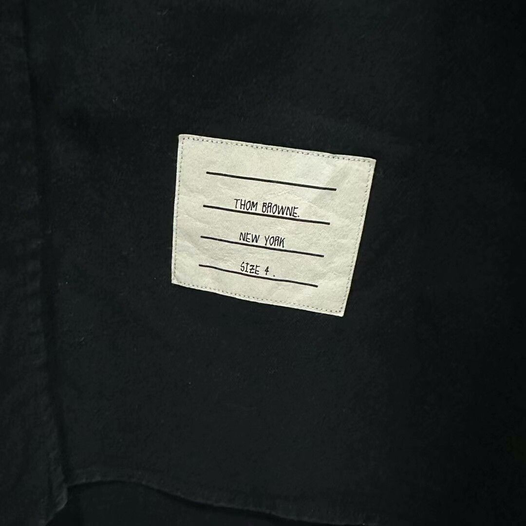 Thom Browne navy four-stripe shirt by Thom Browne Size US M / EU 48-50 / 2 - 3 Thumbnail
