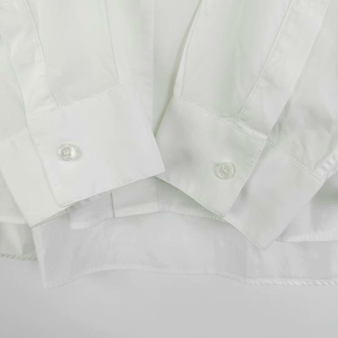 Dior white long sleeve shirt with logo pin Size US L / EU 52-54 / 3 - 4 Thumbnail