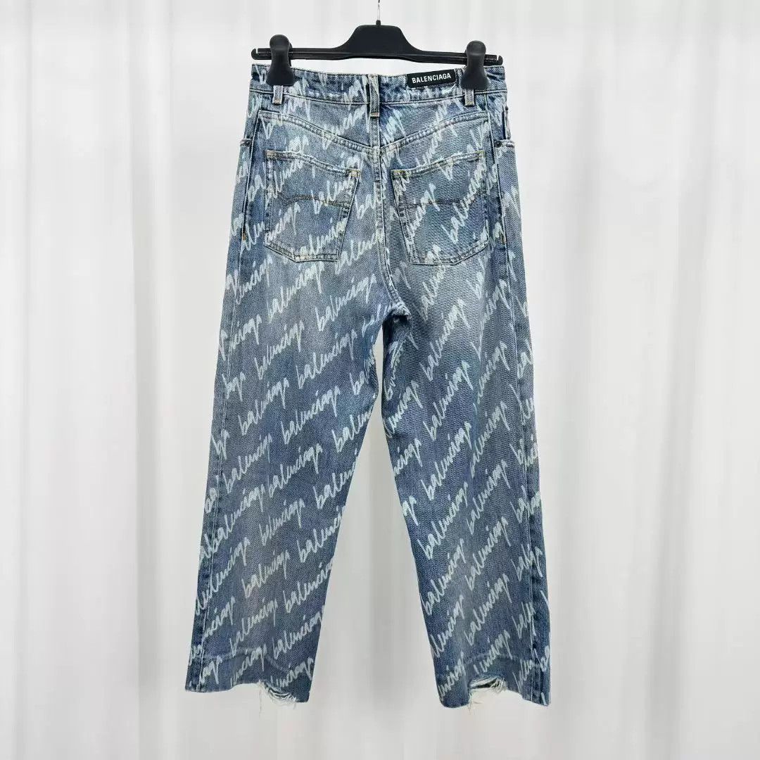Balenciaga balenciaga signature print denim pants Size 25" / US 0 / IT 36 - 2 Thumbnail
