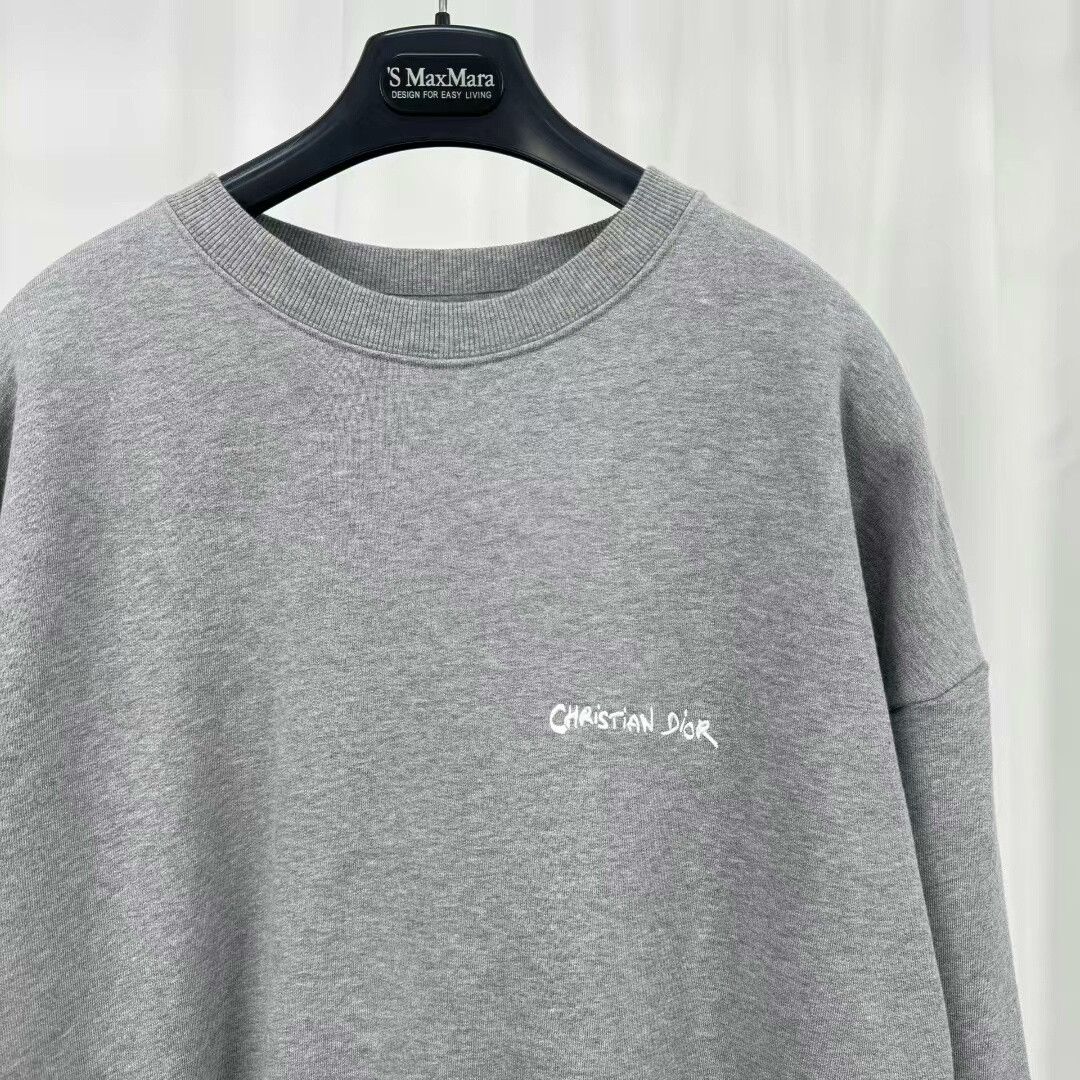 Dior dior gray embroidered sweatshirt size l Size US L / EU 52-54 / 3 - 3 Thumbnail