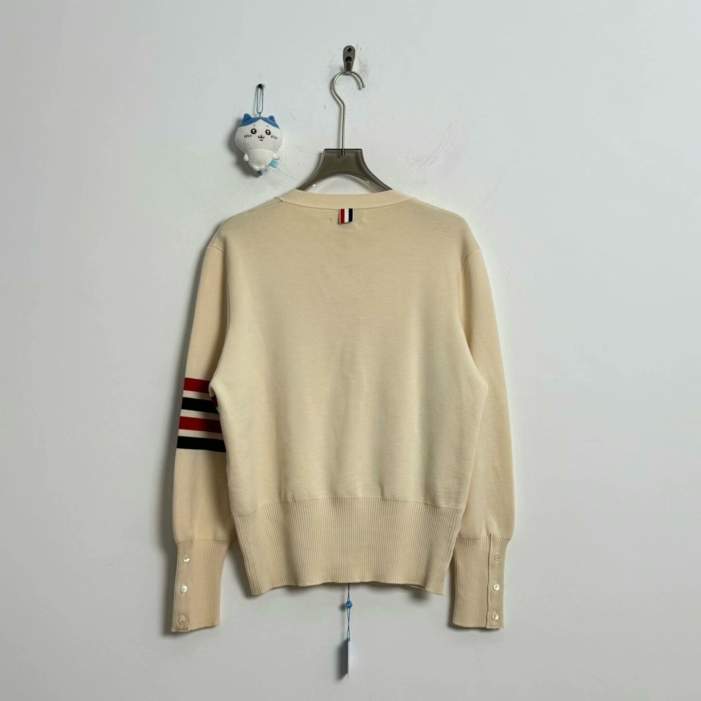 Thom Browne thom browne cream stripe wool cardigan Size US L / EU 52-54 / 3 - 2 Thumbnail