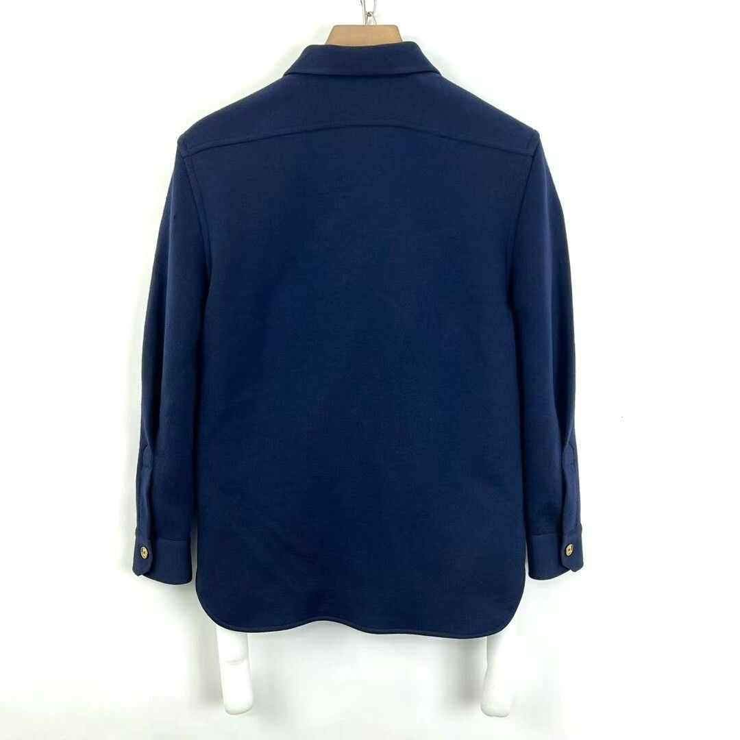 Saint Laurent Paris Saint Laurent Blue Embroidered Logo Shirt Jacket Size M / US 6-8 / IT 42-44 - 2 Thumbnail