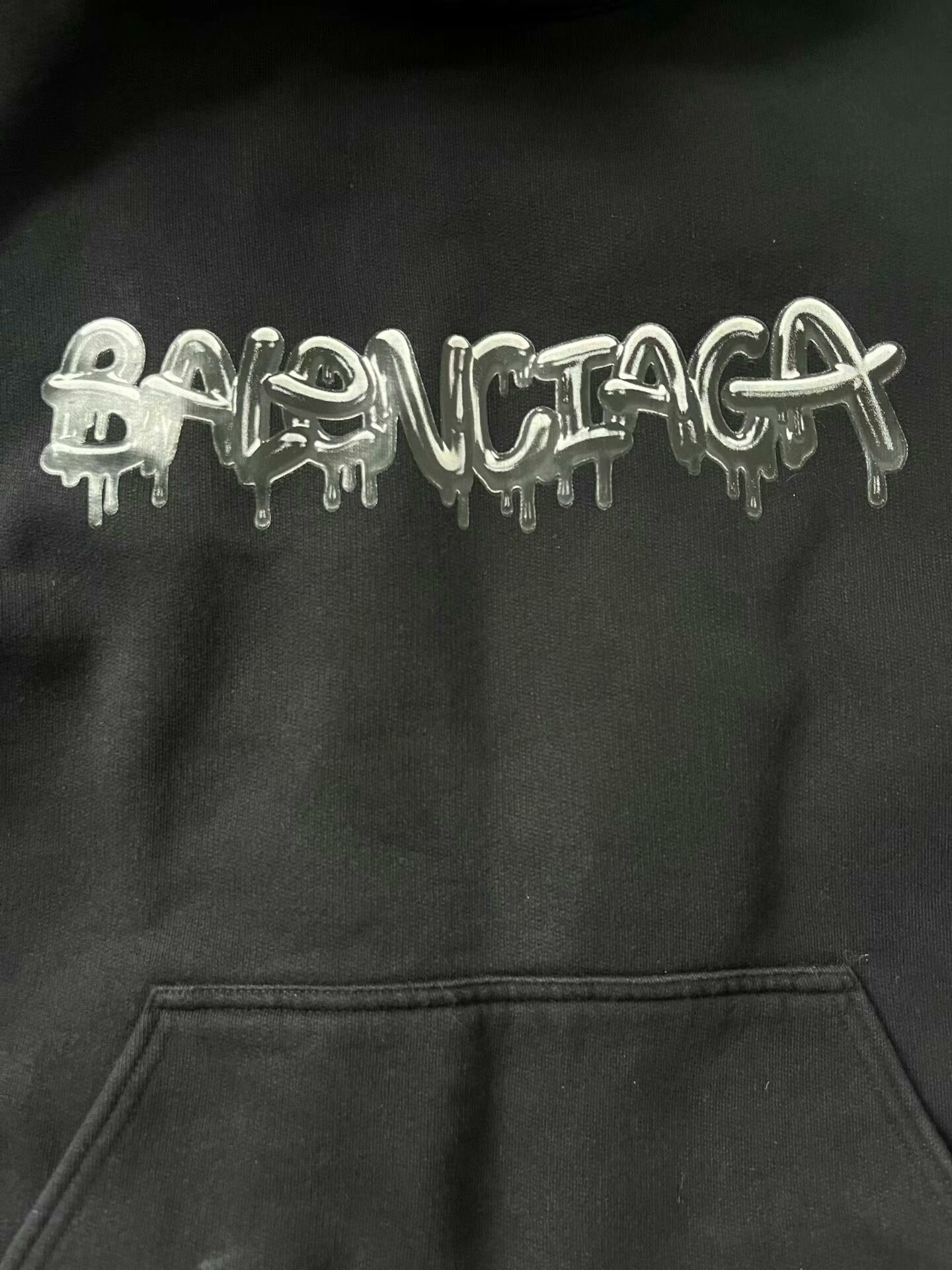 Balenciaga balenciaga black drawstring hoodie with logo Size US M / EU 48-50 / 2 - 2 Thumbnail