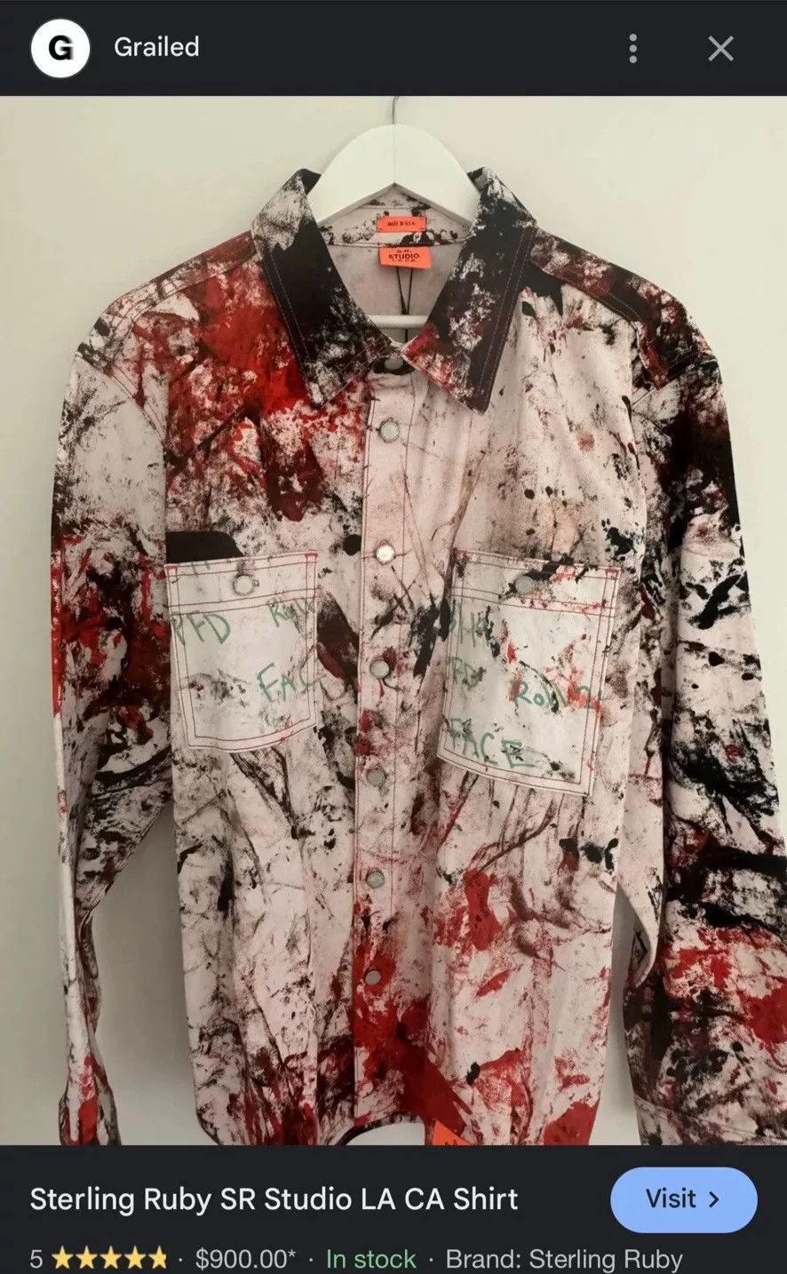 Raf Simons sterling ruby raf simons paint splatter shirt Size US S / EU 44-46 / 1 - 8 Thumbnail