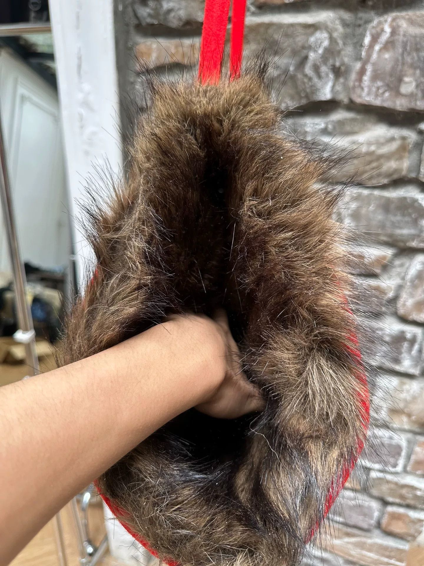 Raf Simons Red Fur Handbag by Raf Simons Size ONE SIZE - 5 Thumbnail