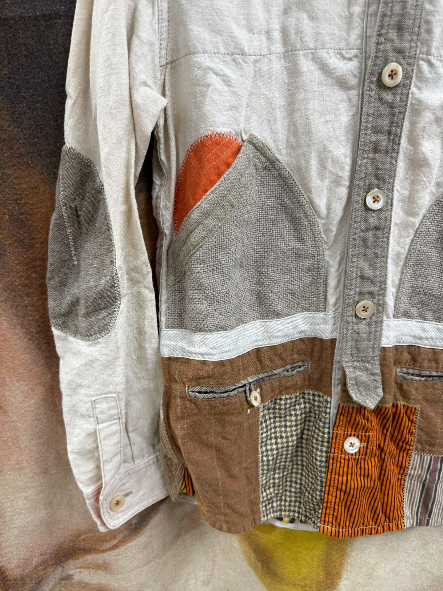 Junya Watanabe Junya Watanabe Patchwork Linen Jacket Size S Size US S / EU 44-46 / 1 - 3 Thumbnail