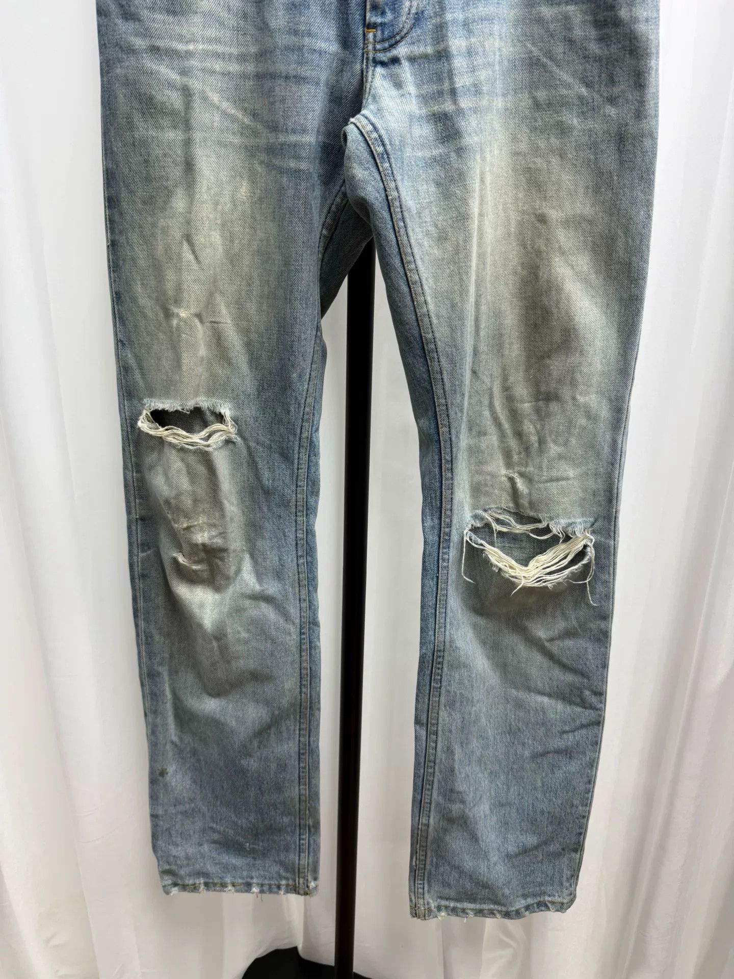 Helmut Lang classic washed denim pants with distressing Size US 30 / EU 46 - 3 Thumbnail
