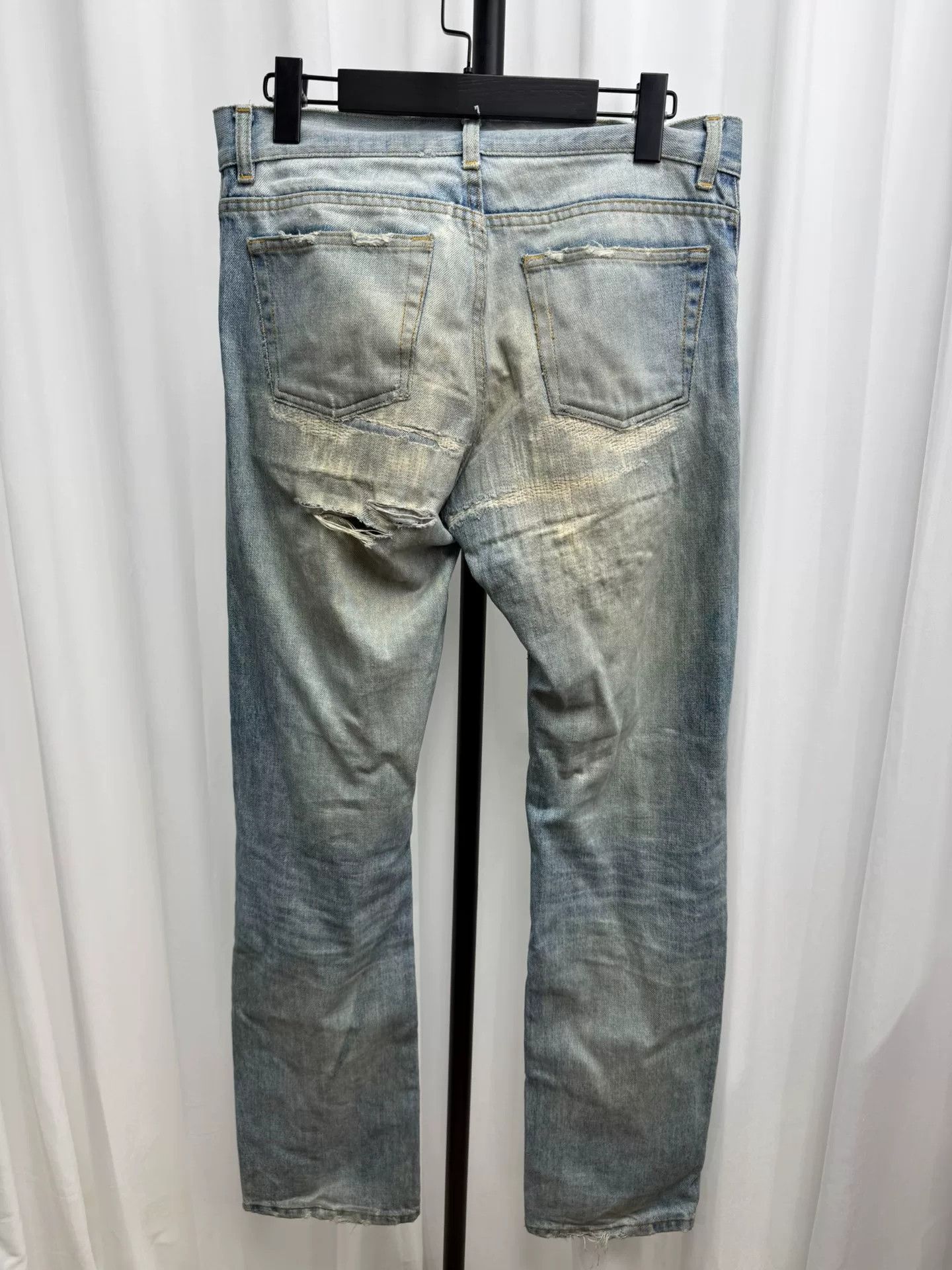 Helmut Lang classic washed denim pants with distressing Size US 30 / EU 46 - 5 Thumbnail