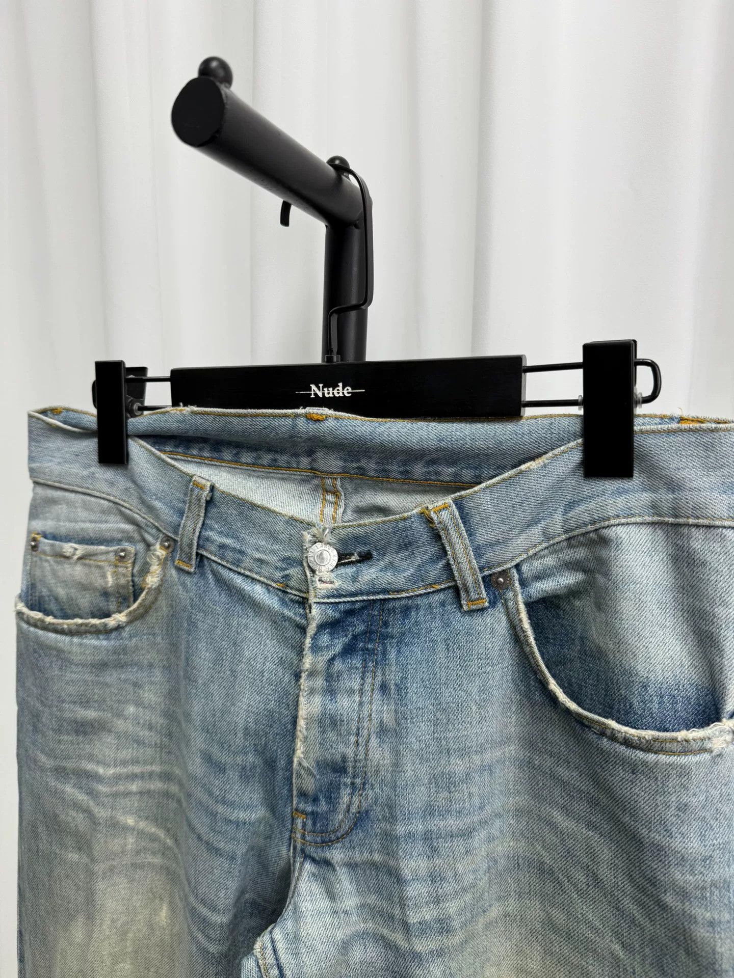 Helmut Lang classic washed denim pants with distressing Size US 30 / EU 46 - 4 Thumbnail