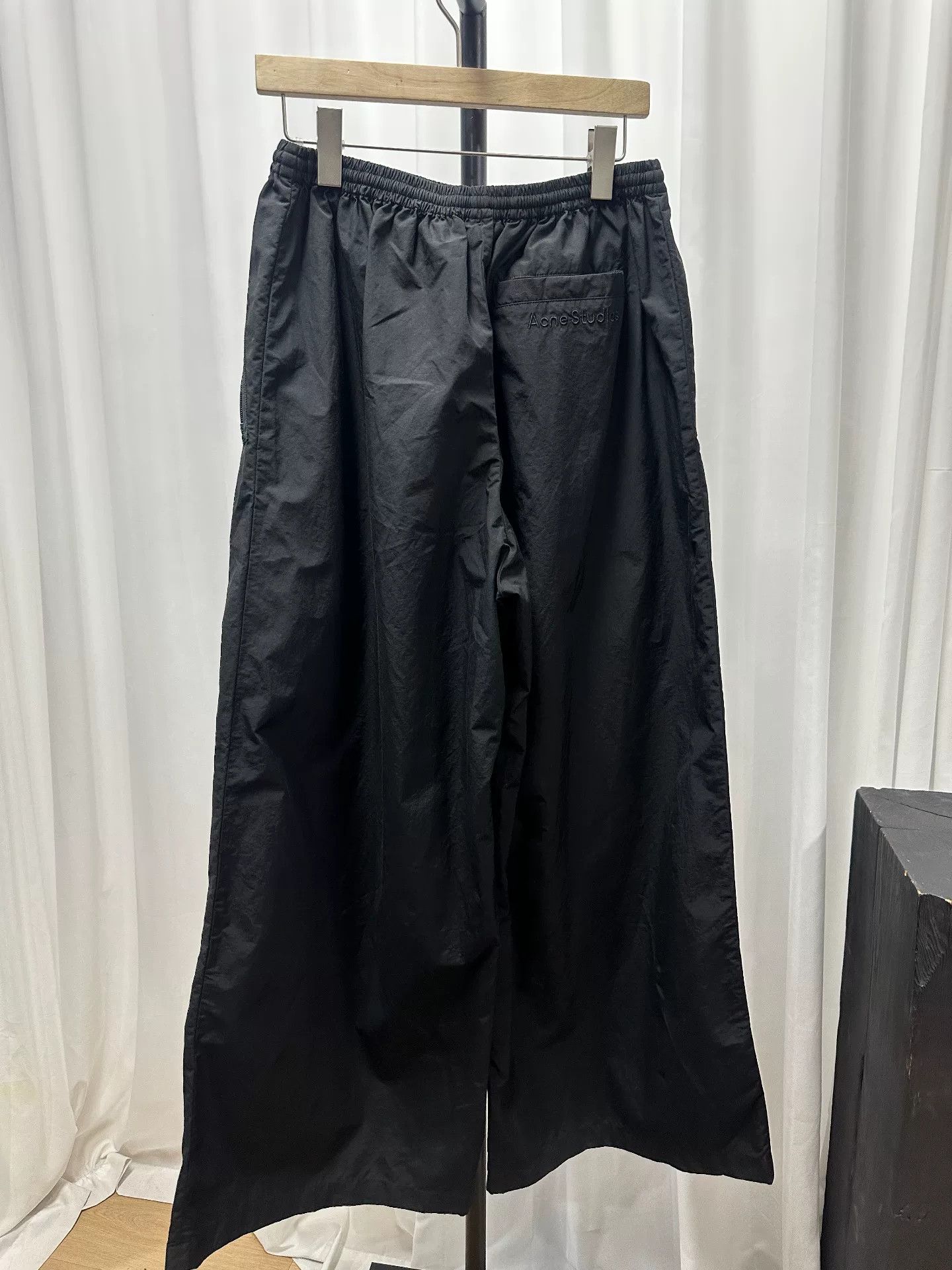 Acne Studios Acne Studios Black Wide-Leg Athletic Pants Size US 31 - 3 Thumbnail