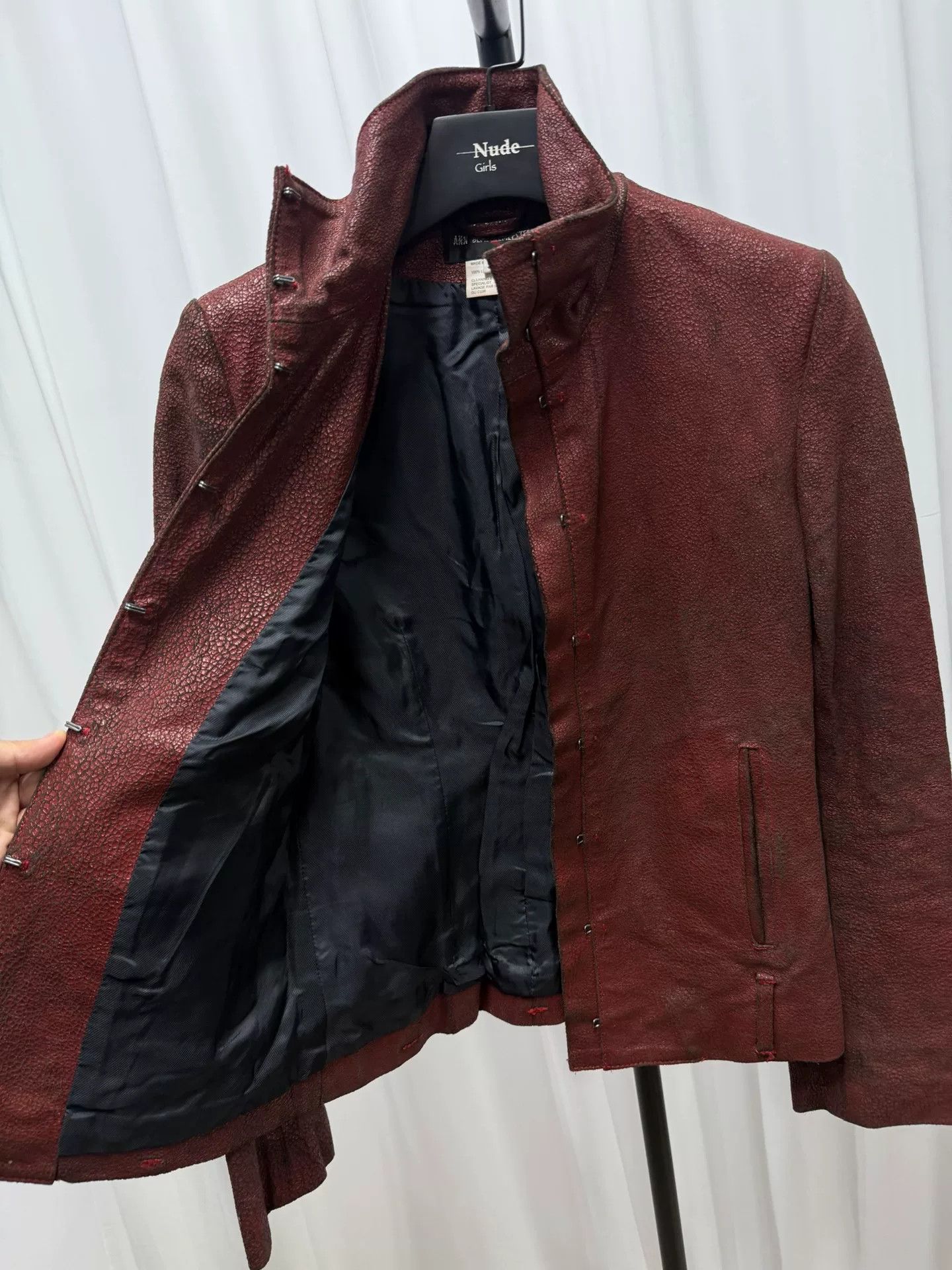 Ann Demeulemeester ann demeulemeester leather jacket with collar Size US S / EU 44-46 / 1 - 9 Thumbnail