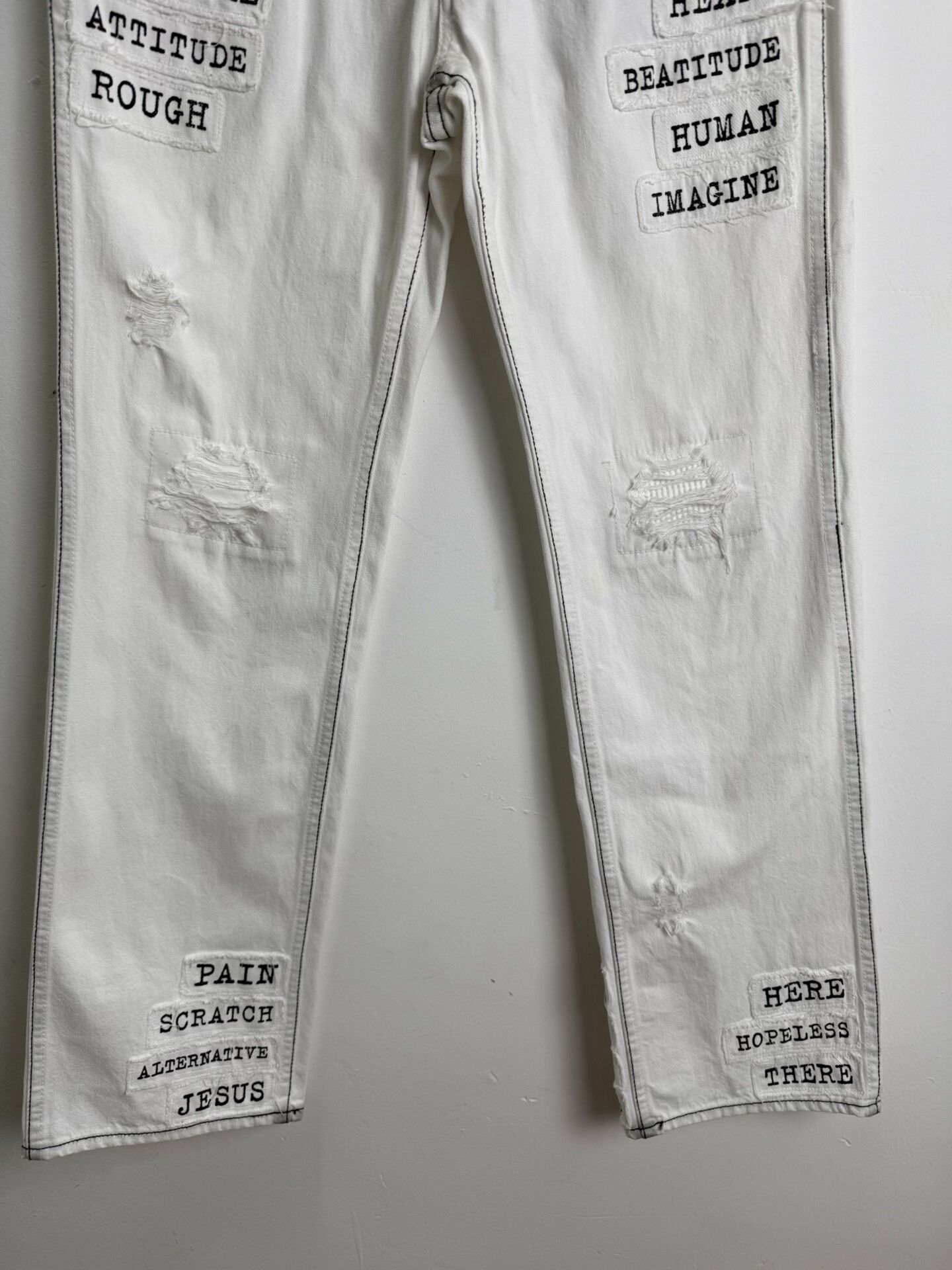 Comme des Garcons Number (n)ine 01SS Patchwork Denim Pants Size US 28 / EU 44 - 3 Thumbnail