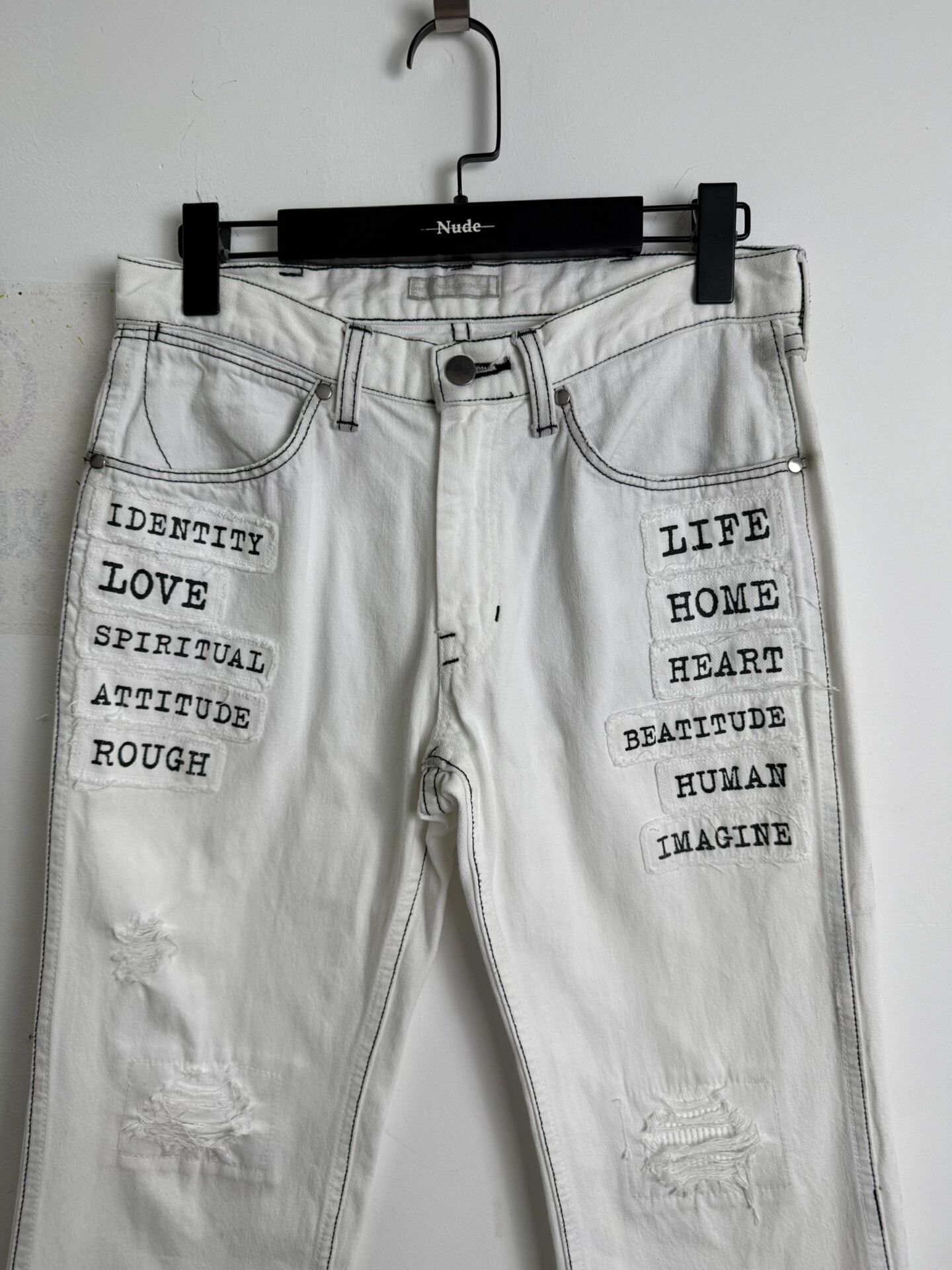 Comme des Garcons Number (n)ine 01SS Patchwork Denim Pants Size US 28 / EU 44 - 2 Thumbnail
