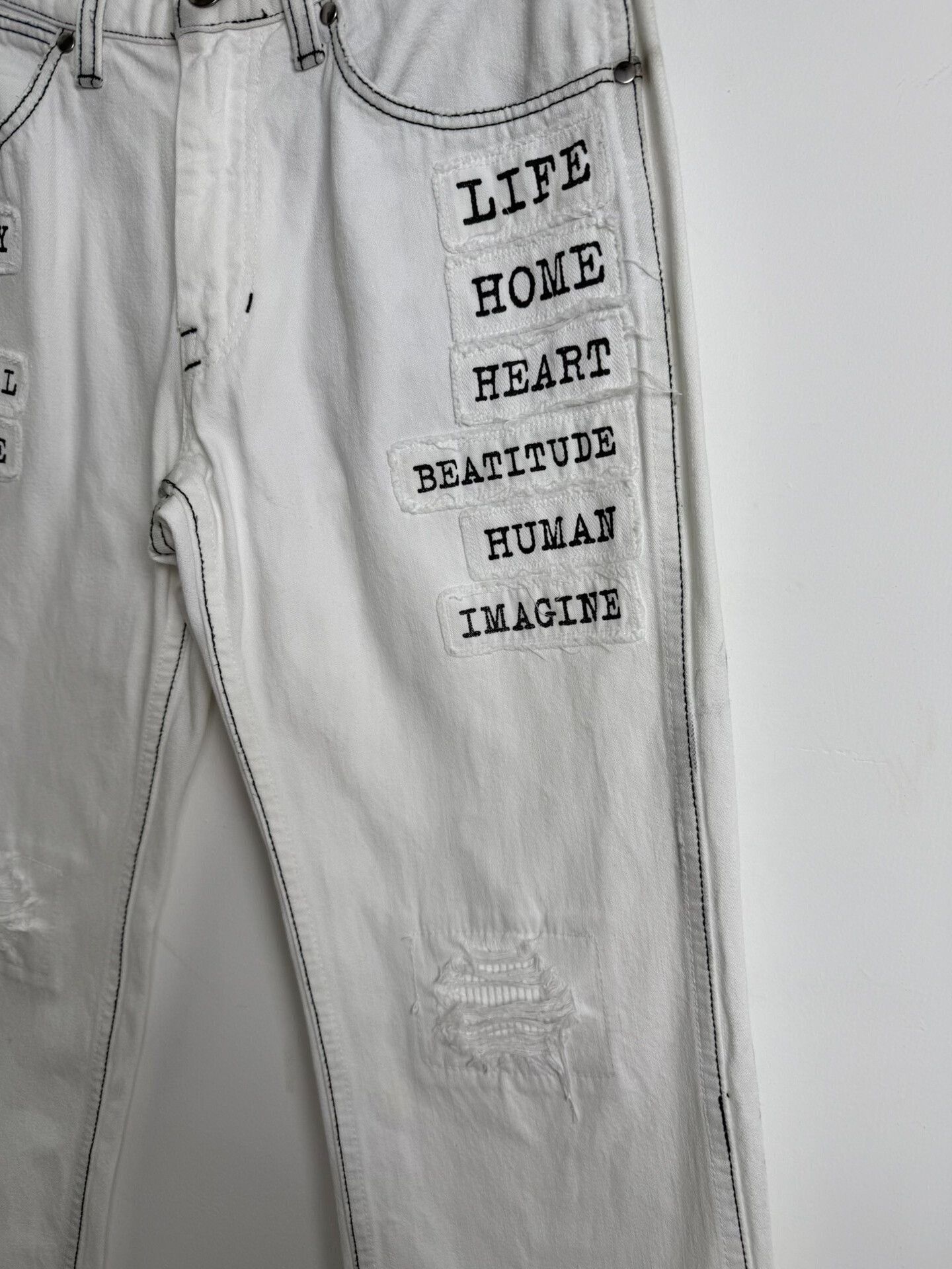 Comme des Garcons Number (n)ine 01SS Patchwork Denim Pants Size US 28 / EU 44 - 4 Thumbnail