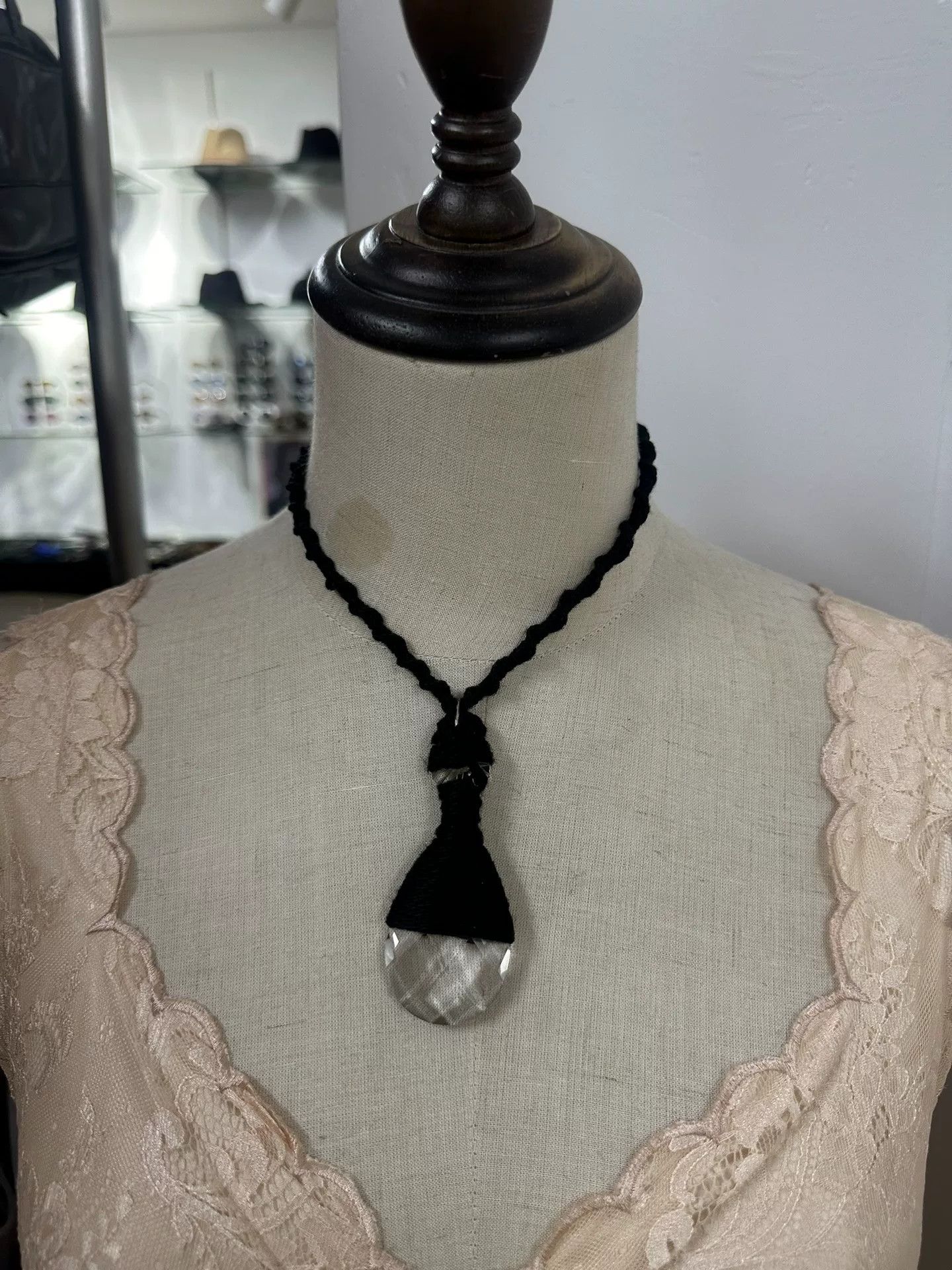 Comme des Garcons adjustable black crystal pendant necklace Size ONE SIZE - 5 Thumbnail