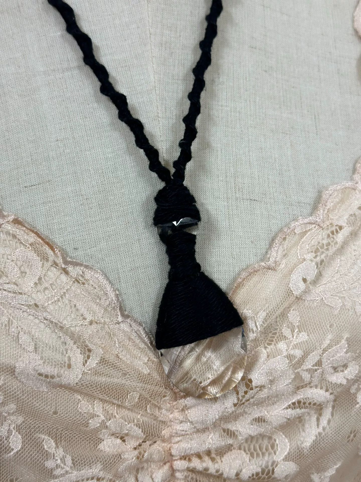 Comme des Garcons adjustable black crystal pendant necklace Size ONE SIZE - 3 Thumbnail