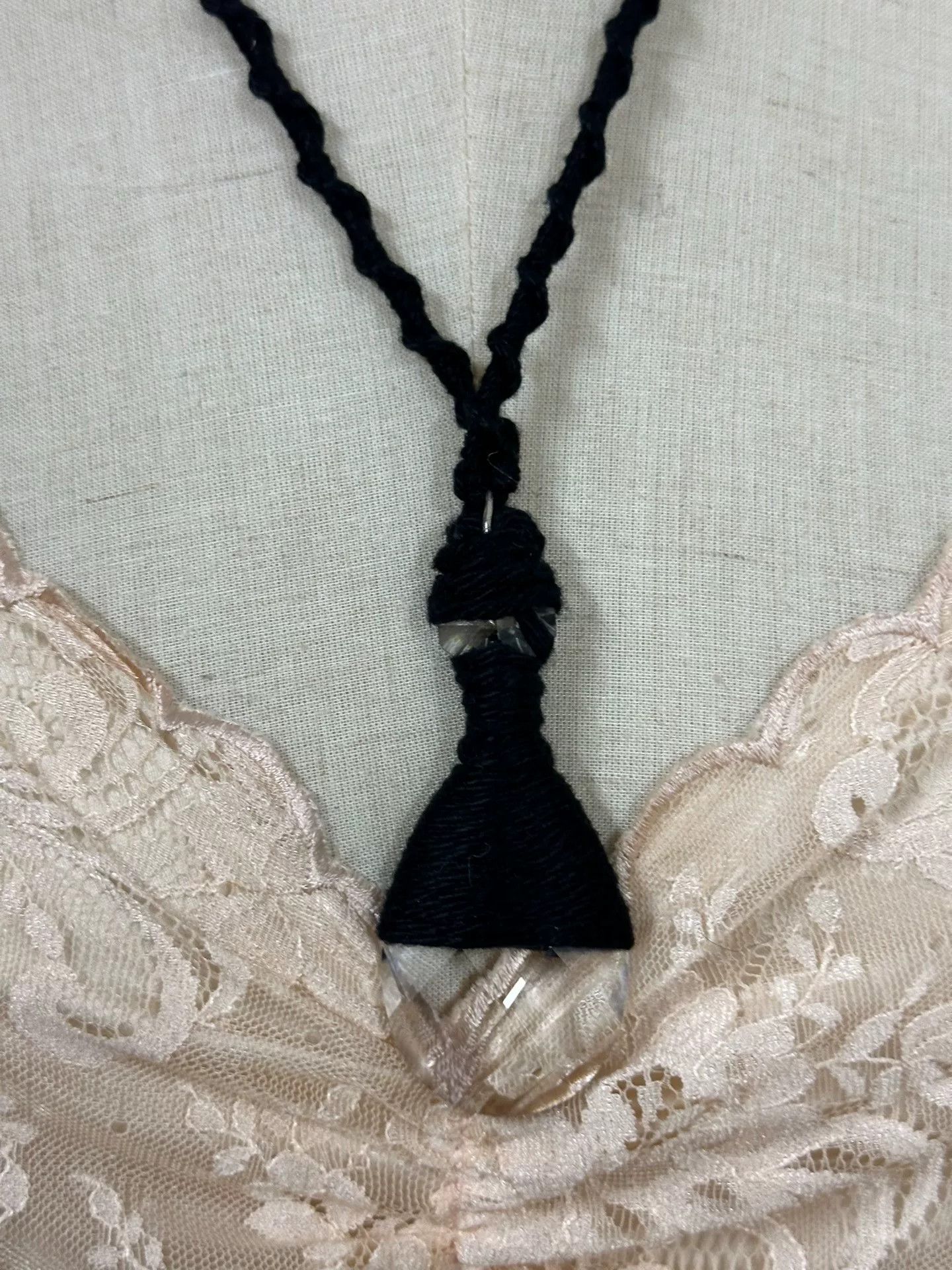 Comme des Garcons adjustable black crystal pendant necklace Size ONE SIZE - 2 Thumbnail
