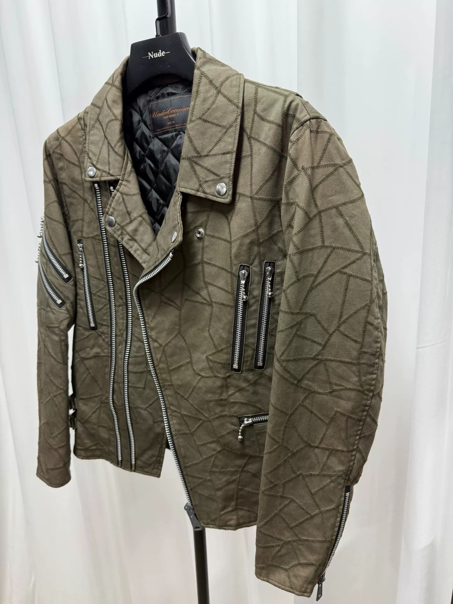 Comme des Garcons undercover quilted motorcycle jacket in olive Size US M / EU 48-50 / 2 - 2 Thumbnail