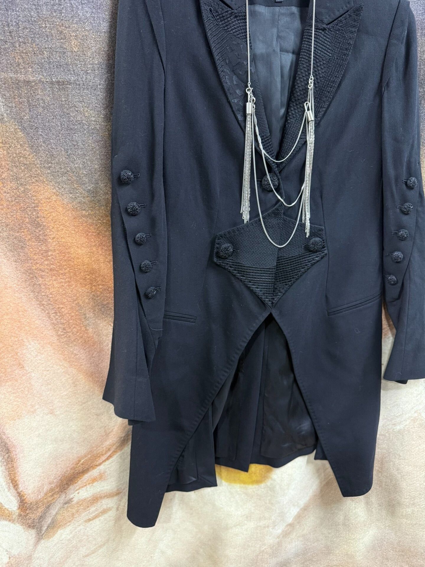 Ann Demeulemeester elegant black embroidered tailcoat jacket Size US XS / EU 42 / 0 - 3 Thumbnail