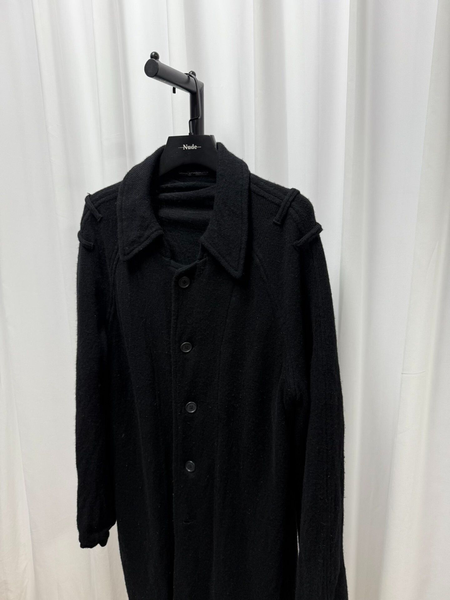 Y's black long wool coat by yohji yamamoto Size US XL / EU 56 / 4 - 2 Thumbnail