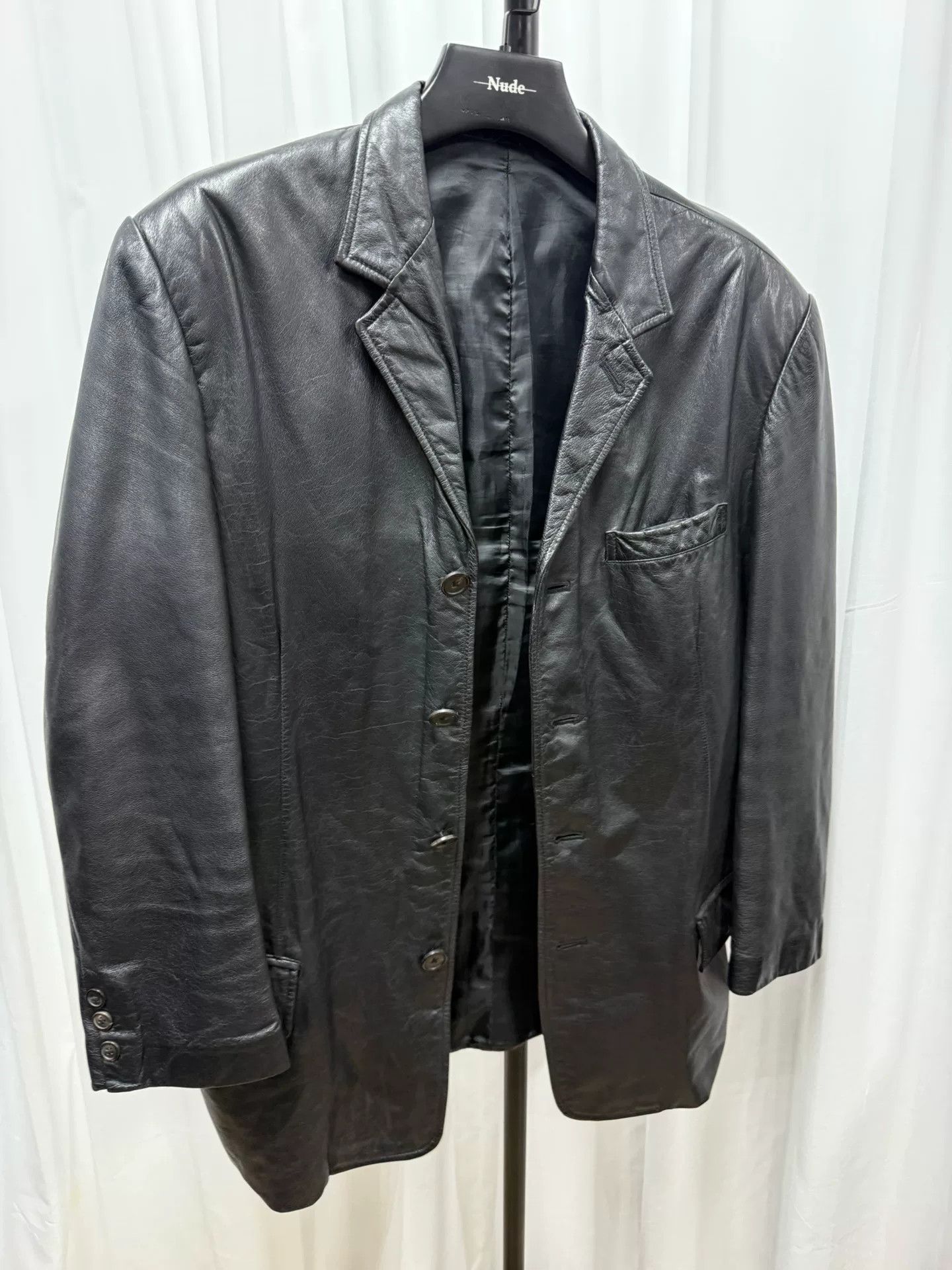 Yohji Yamamoto yohji yamamoto men's oversized leather jacket Size US L / EU 52-54 / 3 - 8 Thumbnail