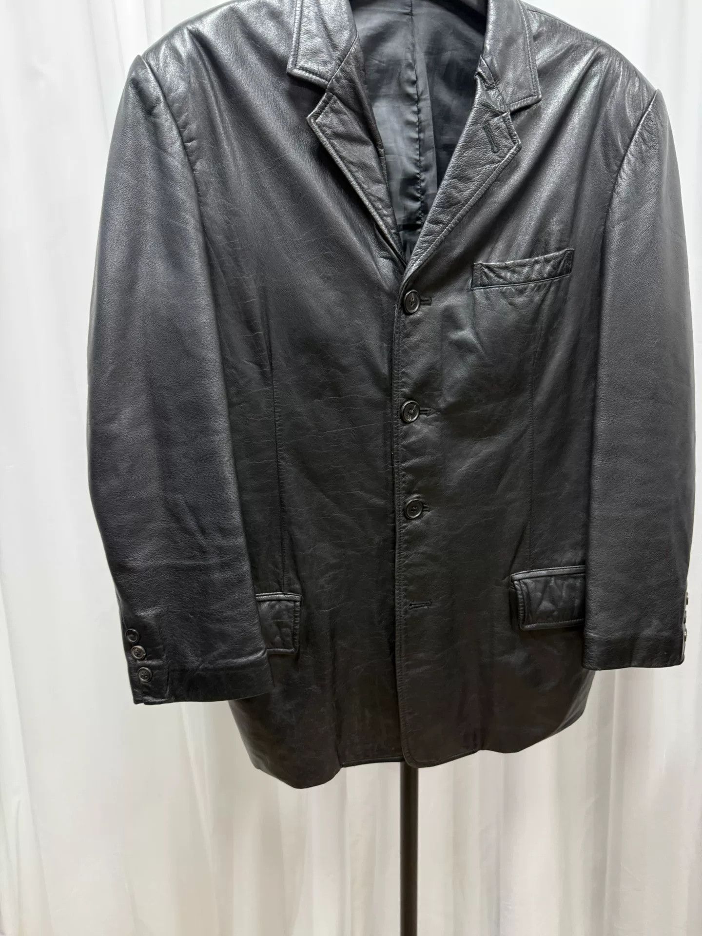 Yohji Yamamoto yohji yamamoto men's oversized leather jacket Size US L / EU 52-54 / 3 - 4 Thumbnail
