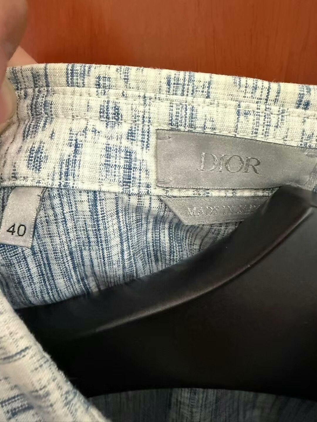 Dior dior blue and white printed denim shirt Size US M / EU 48-50 / 2 - 2 Thumbnail