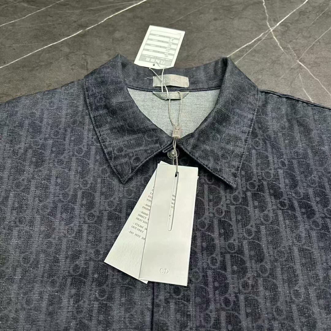 Dior black logo denim shirt by dior Size US L / EU 52-54 / 3 - 3 Thumbnail
