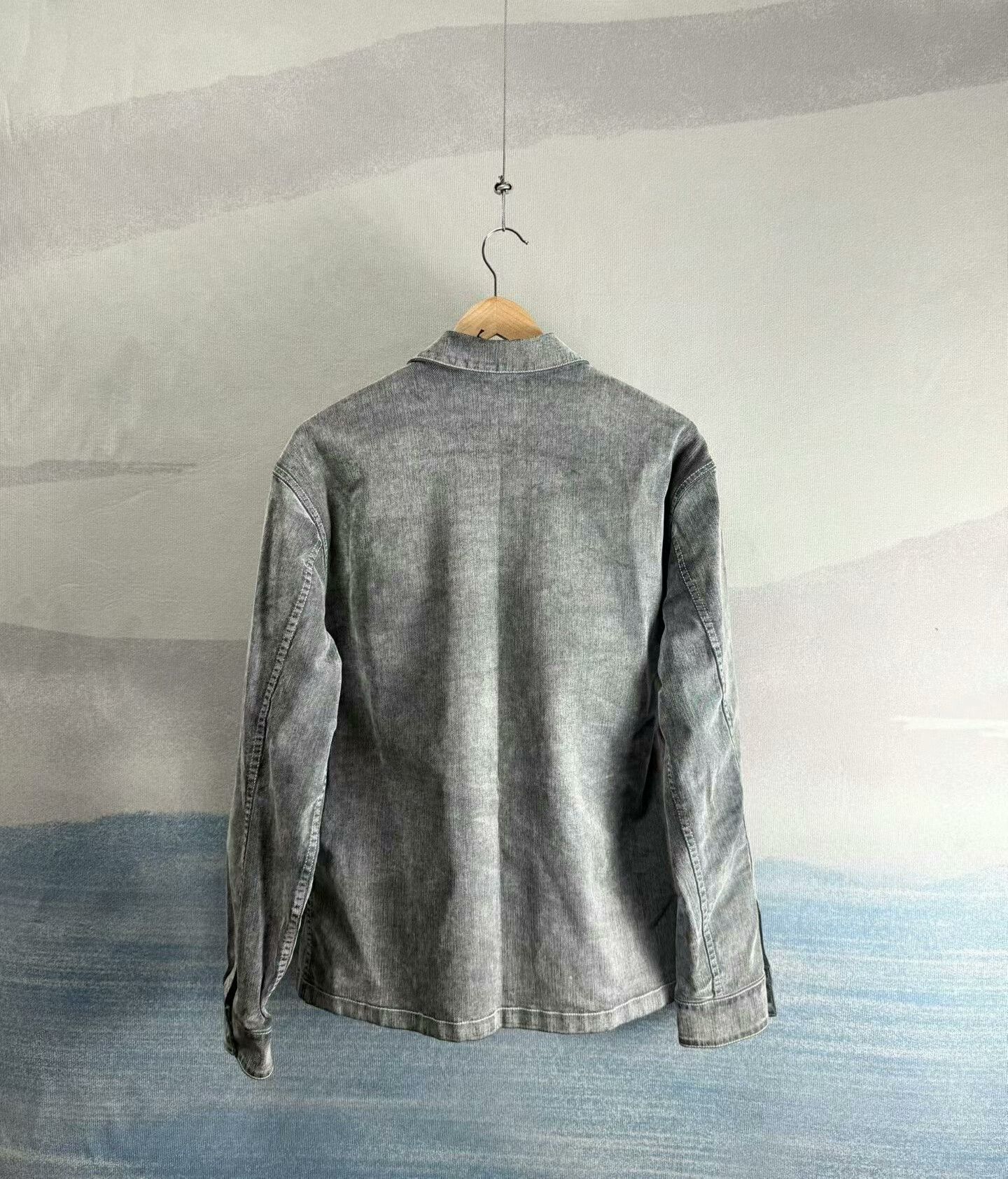 Dior Dior Gray Vintage Velvet Letter Shirt Size US L / EU 52-54 / 3 - 3 Thumbnail