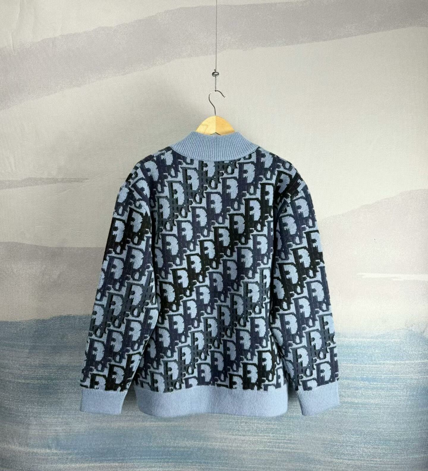 Dior dior blue patterned wool zip jacket size M Size US M / EU 48-50 / 2 - 3 Thumbnail
