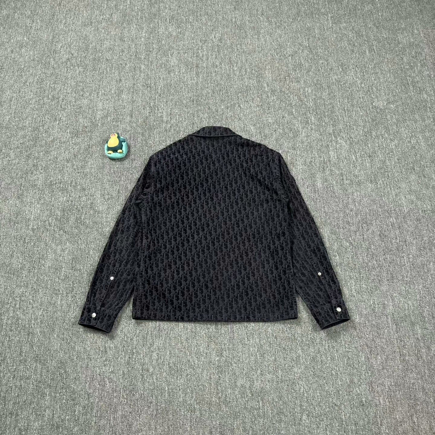 Dior Dior Navy Velvet Print Shirt Size L / US 10 / IT 46 - 2 Thumbnail