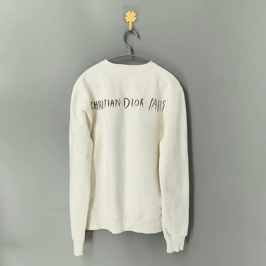 Dior dior embroidered logo sweatshirt in cream Size S / US 4 / IT 40 - 2 Thumbnail