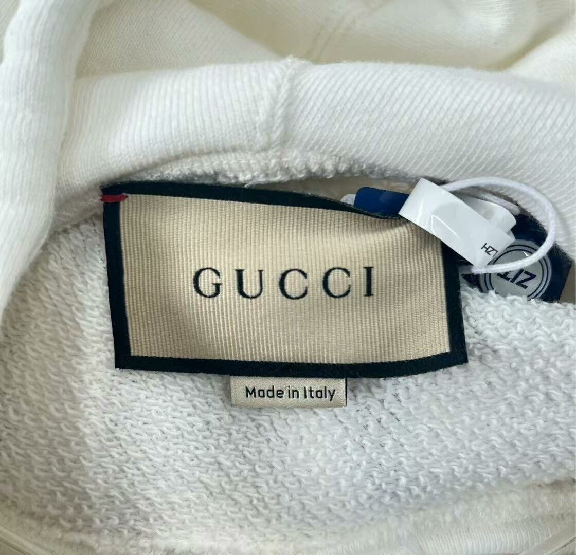 Gucci gucci white logo hooded sweatshirt xs size Size XS / US 0-2 / IT 36-38 - 2 Thumbnail